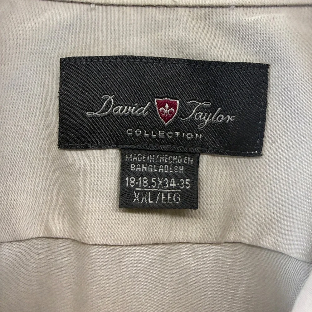 David Taylor Collection Mens XXL Tan Beige Long Sleeve Button Down Dress Shirt